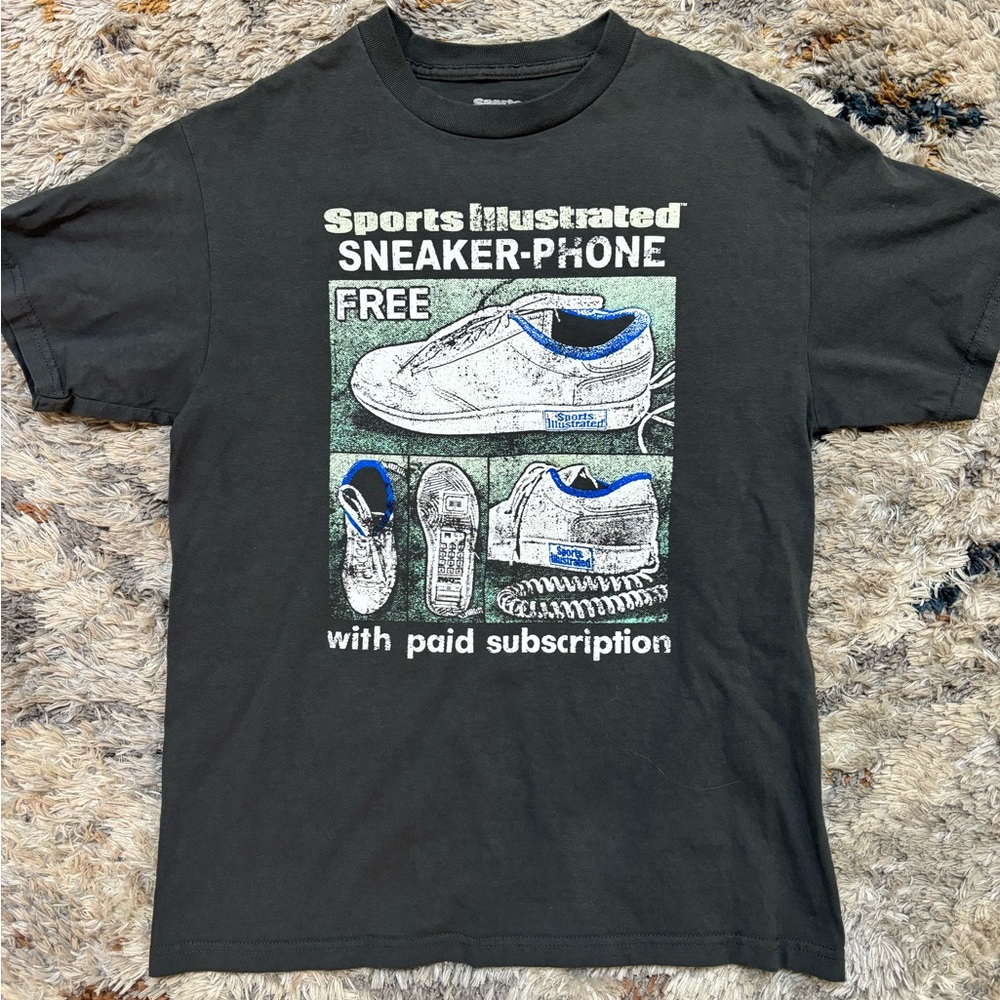 Black Graphic T-Shirt with Sneaker Design